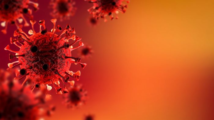 Coronavirus, Virus Outbreak background, Microbiology And Virology Concept, 3D Rendering