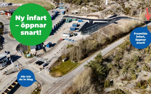 Snart ny infart till Hogenäs återvinningscentral – men ännu gäller den gamla!