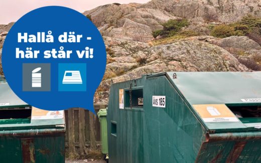 Metall- och tidningskärl på återvinningsstationer